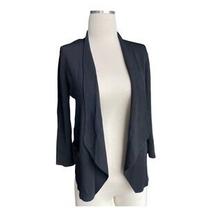 Elegant Black Women's open draped cardigan